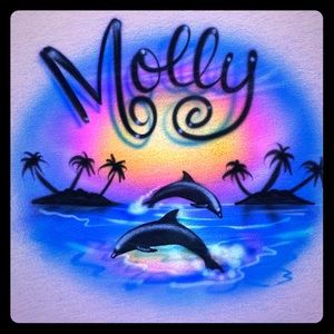 Kids Youth Airbrush Personalized Beach Tshirt